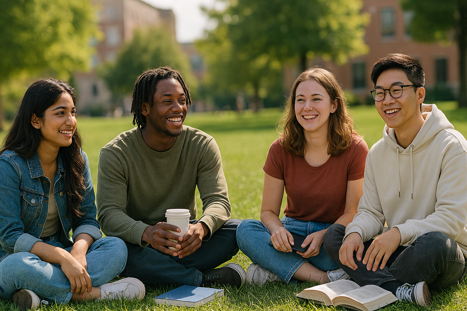 FirstGen illustration: warm student-led scene supporting the 'how it helps' story.